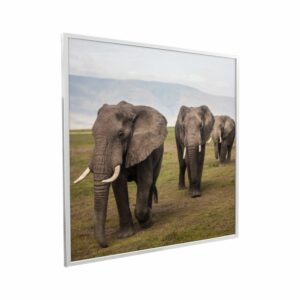 595×595 Elephants Crossing Picture NXT Gen Infrared Heating Panel 350W – Electric Wall Panel Heater