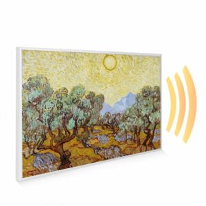 795×1195 Olive Trees with Yellow Sky and Sun Image NXT Gen Infrared Heating Panel 900W – Electric Wall Panel Heater