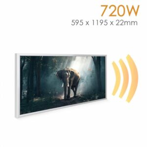 595×1195 Jungle Elephant Image NXT Gen Infrared Heating Panel 700w – Electric Wall Panel Heater